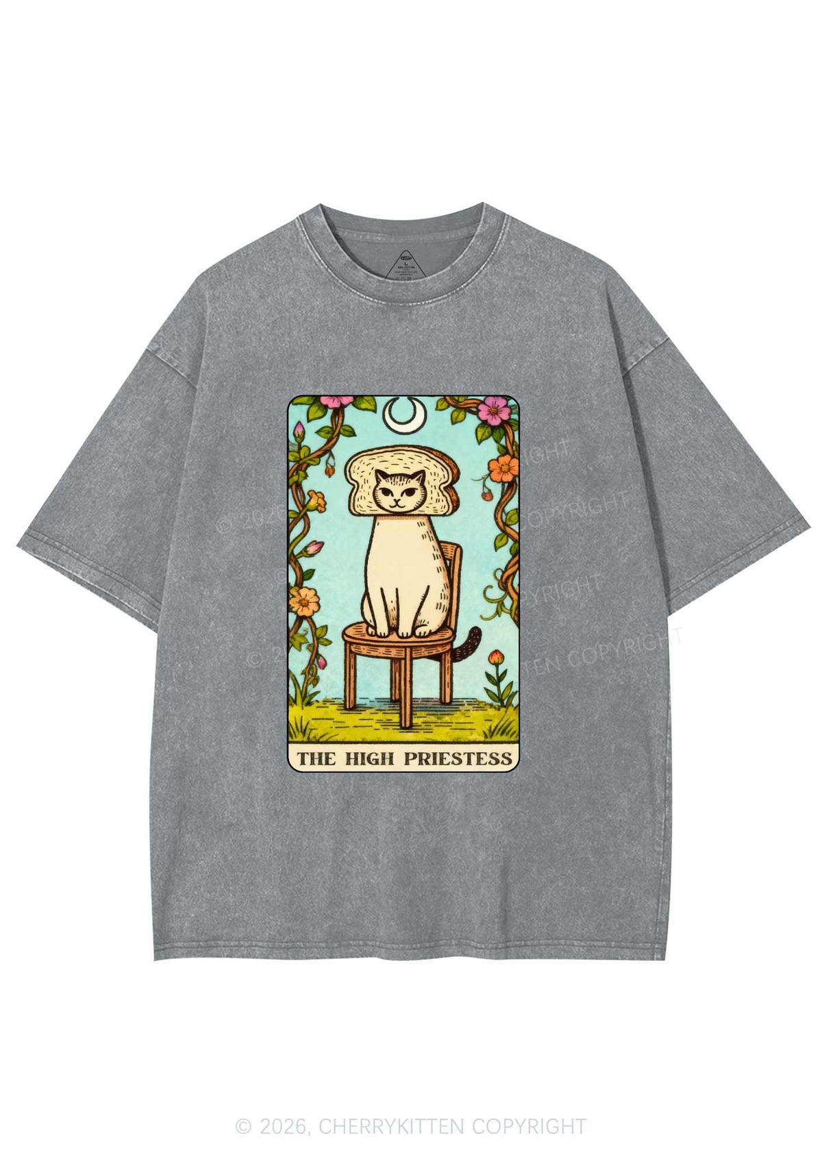 Breadhead Cat Y2K Shirts Washed Tee Cherrykitten