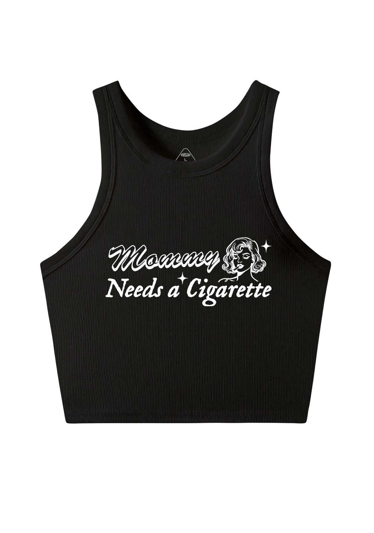 Mommy Needs Cigarette Y2K Crop Tank Top Cherrykitten