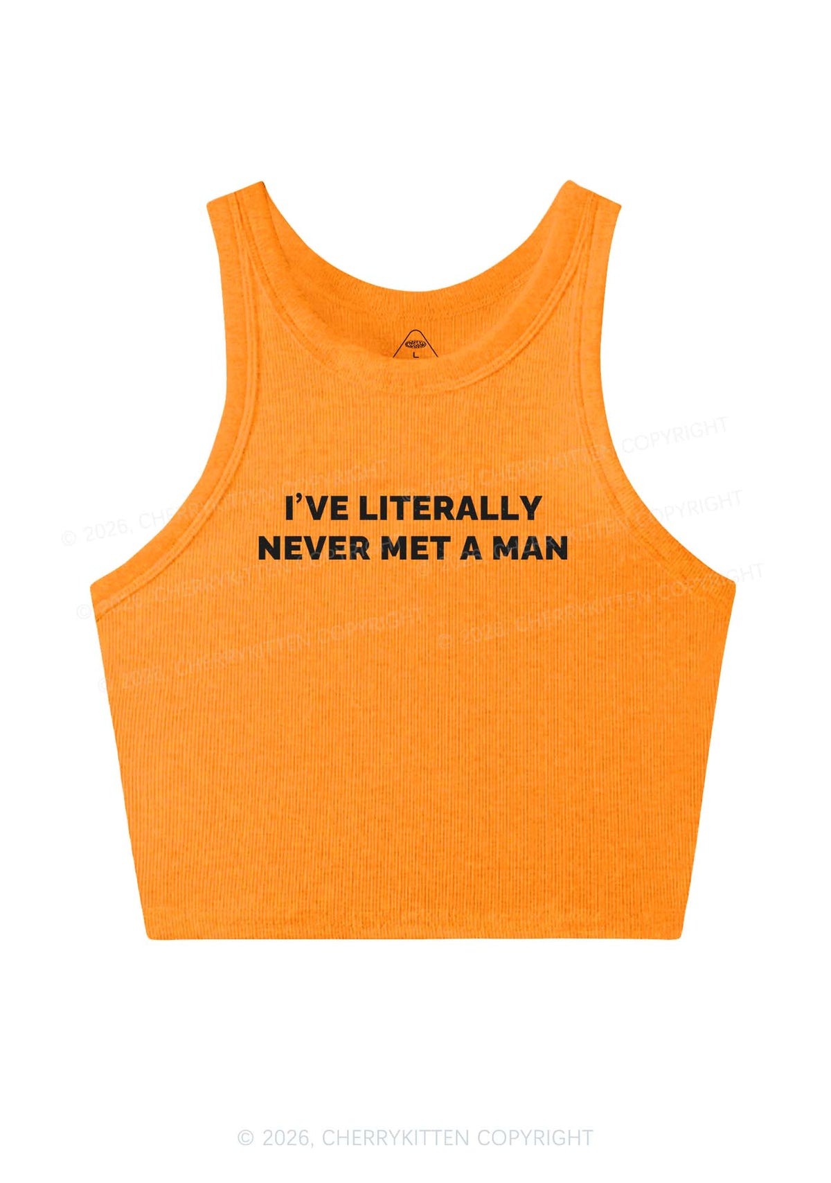Never Met A Man Y2K Crop Tank Top Cherrykitten
