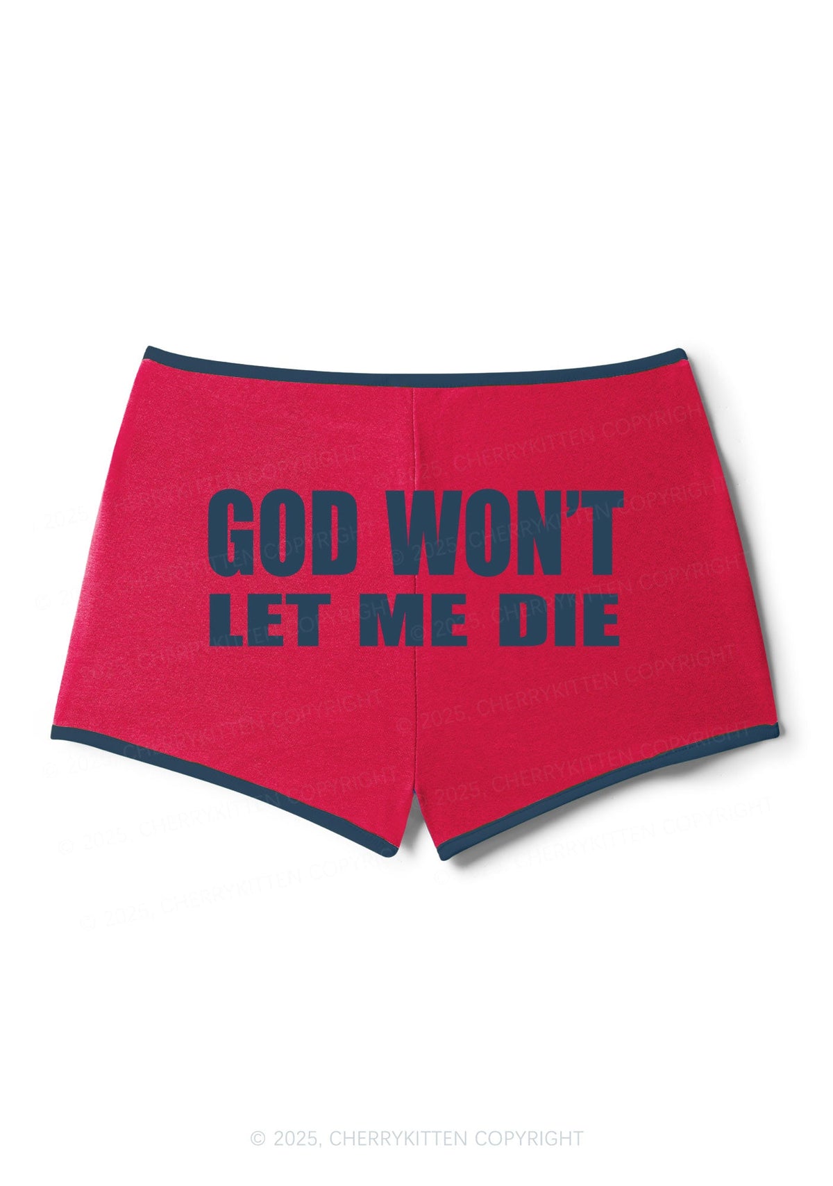 God Wont Let Me Die Y2K Contrast Mini Shorts Cherrykitten
