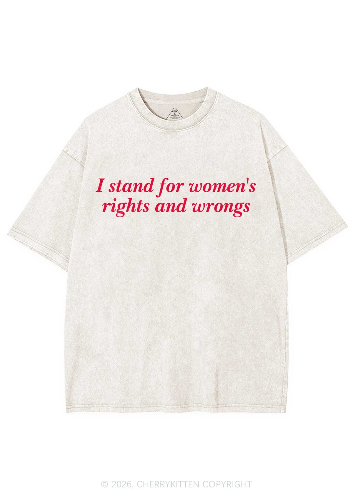 I Stand For Womens Rights Pride Y2K Shirts Washed Tee Cherrykitten