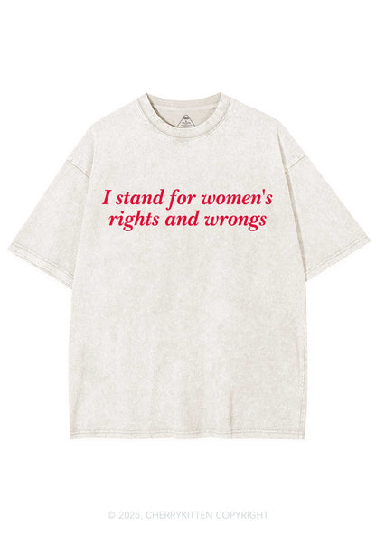 I Stand For Womens Rights Pride Y2K Shirts Washed Tee Cherrykitten