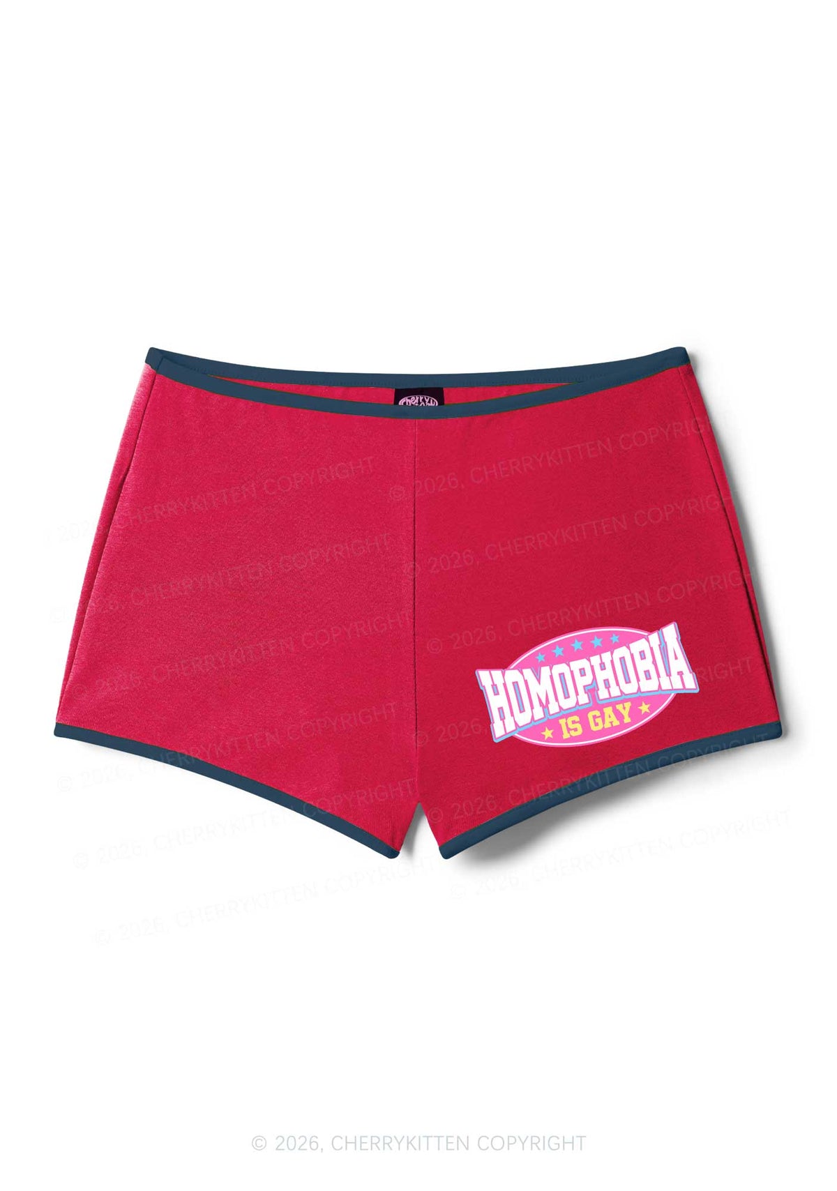Homophobia Is Gay Pride Y2K Booty Shorts Cherrykitten