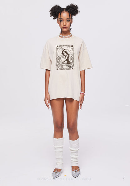 Halloween The Star Kneeling Woman Y2K Shirts Washed Tee Cherrykitten