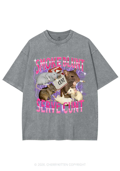 Smoke Blunt Rats Y2K Shirts Washed Tee Cherrykitten