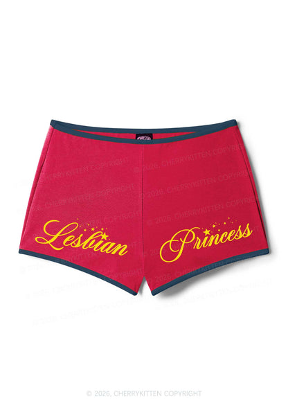 Lesbian Princess Pride Y2K Booty Shorts Cherrykitten
