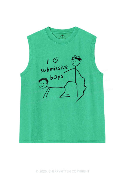 I Love S Gay Boys Pride Y2K Washed Muscle Tank Cherrykitten