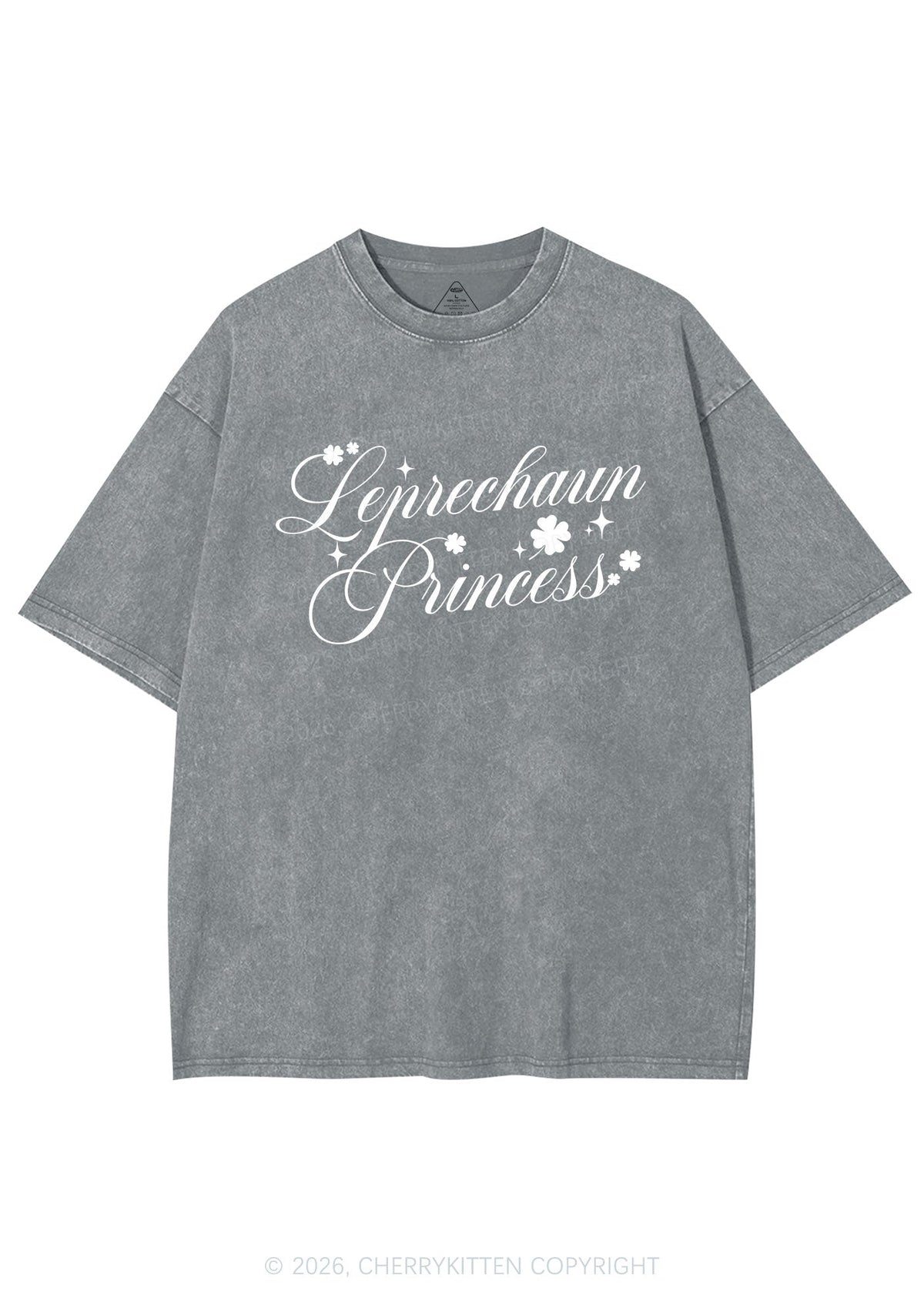 Leprechaun Princess St Patricks Y2K Shirts Washed Tee Cherrykitten