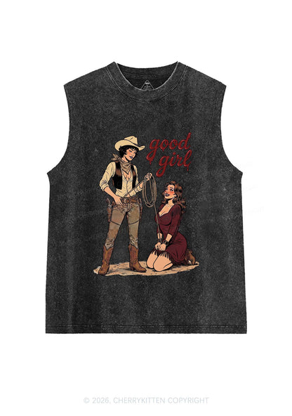Good Girl Western Cowgirls Pride Y2K Washed Muscle Tank Cherrykitten