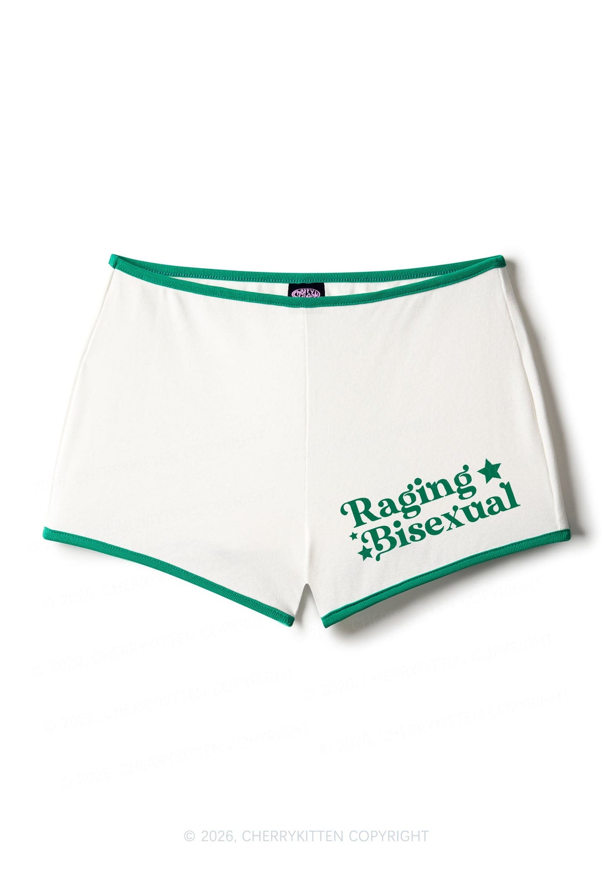 Raging Bisexual Pride Y2K Booty Shorts Cherrykitten