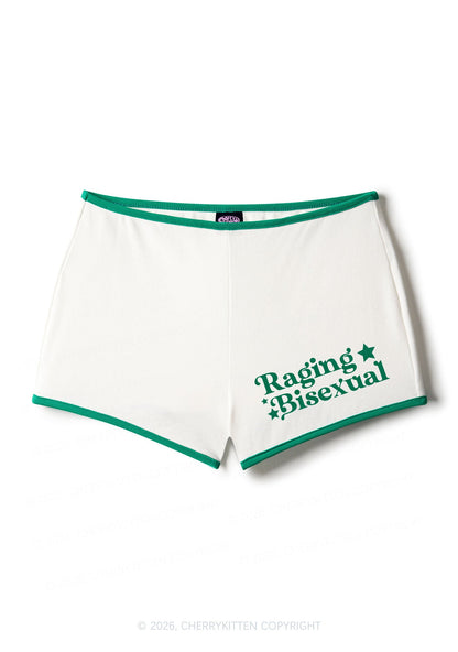 Raging Bisexual Pride Y2K Booty Shorts Cherrykitten