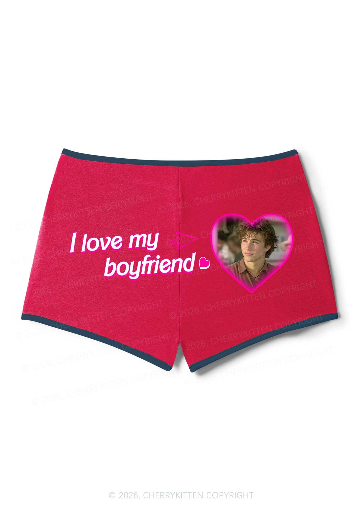 Custom I Love My GF BF Valentine's Day Y2K Booty Shorts Cherrykitten
