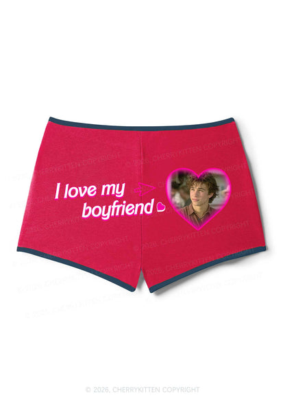 Custom I Love My GF BF Valentine's Day Y2K Booty Shorts Cherrykitten