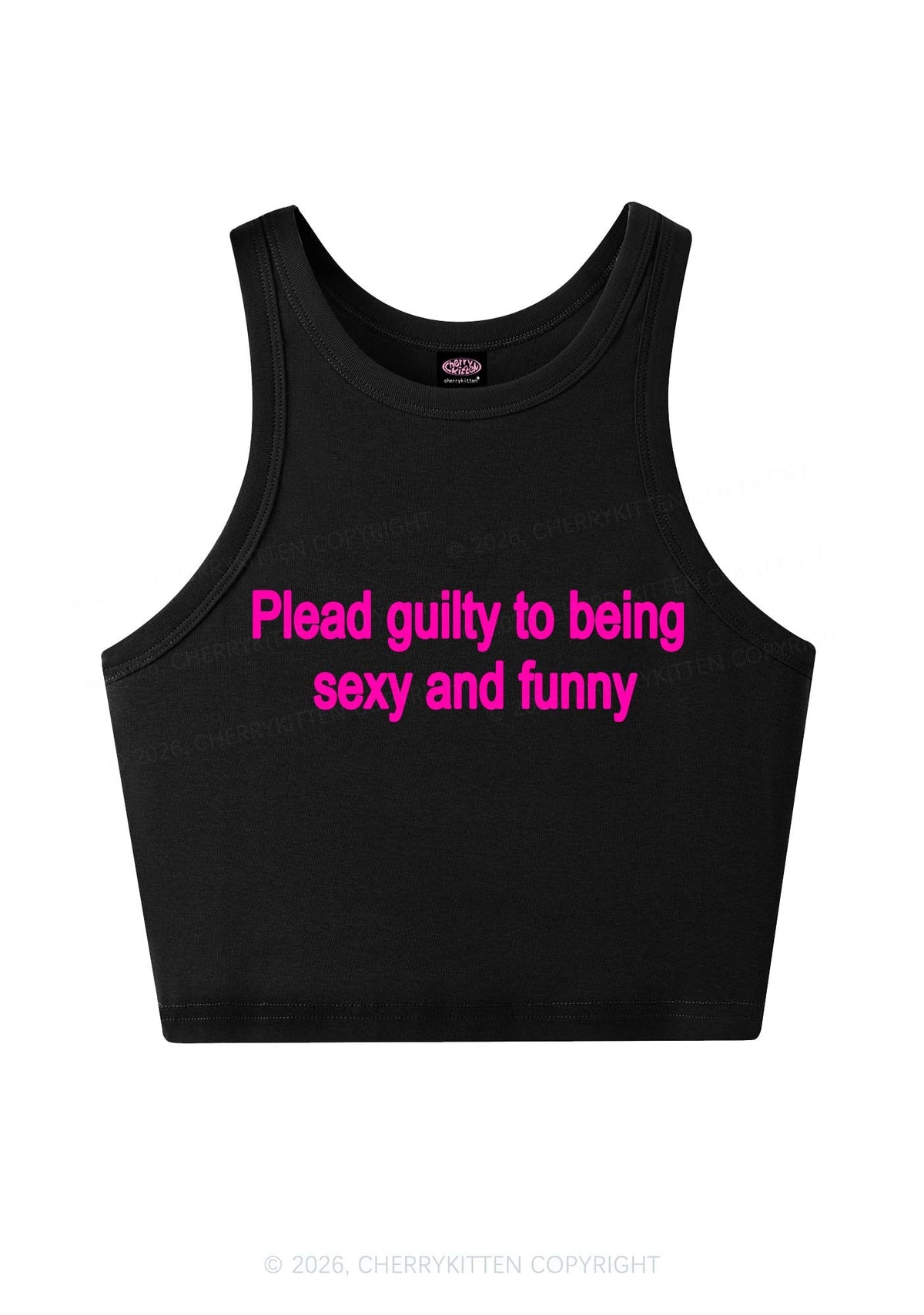 Plead Guilty To Being Funny Y2K Crop Tank Top Cherrykitten