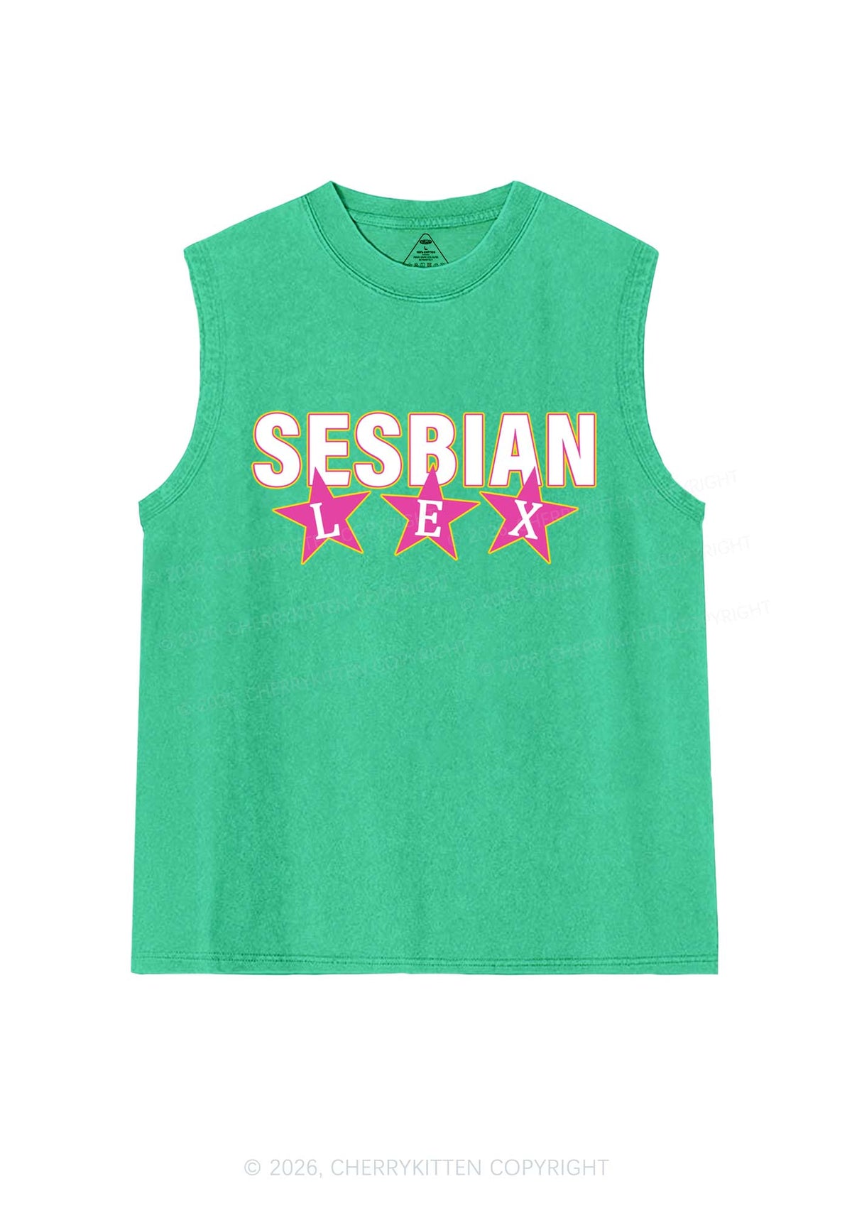 Sesbian Lex Pride Y2K Washed Muscle Tank Cherrykitten