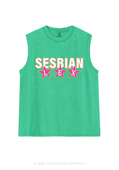 Sesbian Lex Pride Y2K Washed Muscle Tank Cherrykitten