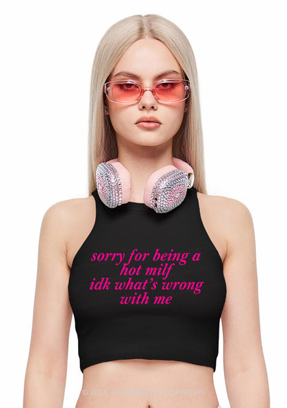 Sorry For Being A Hot Mxxf Y2K Crop Tank Top Cherrykitten
