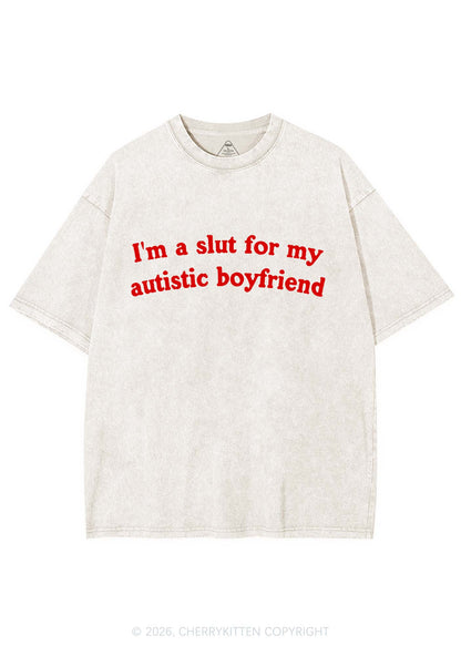 Slxt For My Autistic BF Y2K Shirts Washed Tee Cherrykitten
