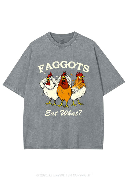 Faggots Eat What Pride Y2K Shirts Washed Tee Cherrykitten