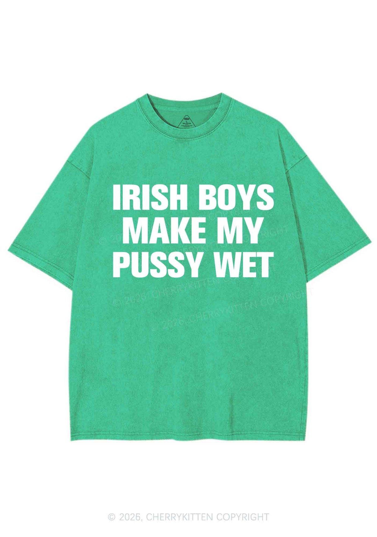 Irish Boys Make My Puxxy Wet St Patricks Y2K Shirts Washed Tee Cherrykitten