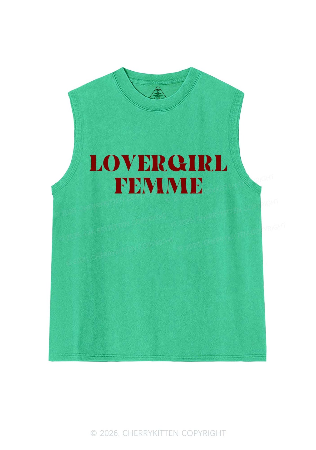 Lovergirl Femme Pride Y2K Washed Muscle Tank Cherrykitten