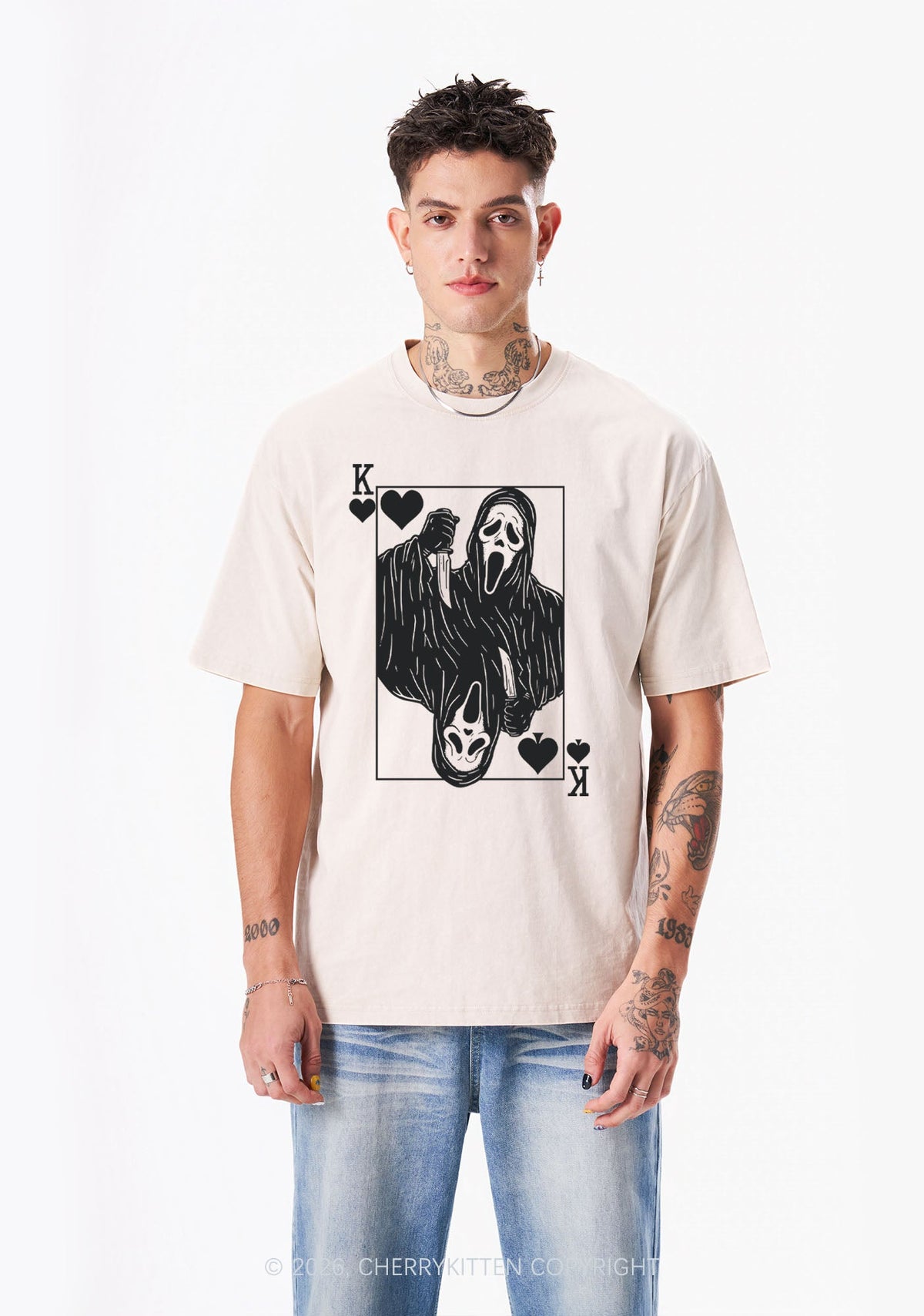 Halloween Knife Ghost Y2K Shirts Washed Tee Cherrykitten