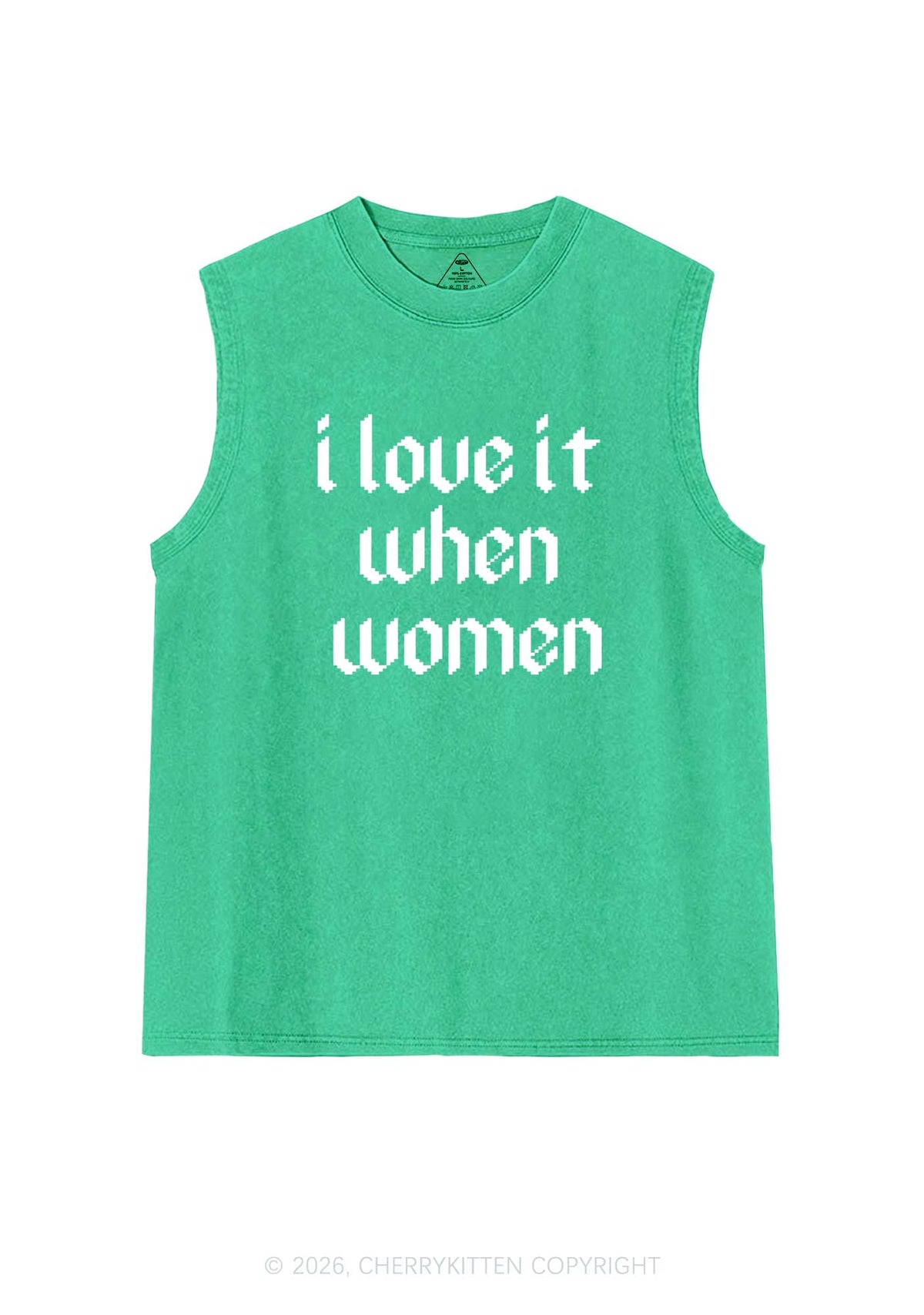 I Love It When Women Pride Y2K Washed Muscle Tank Cherrykitten