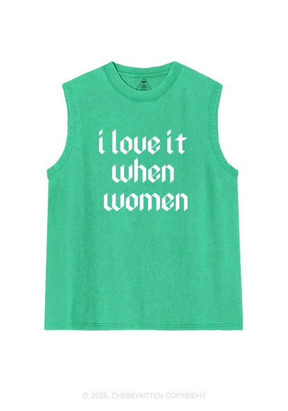I Love It When Women Pride Y2K Washed Muscle Tank Cherrykitten