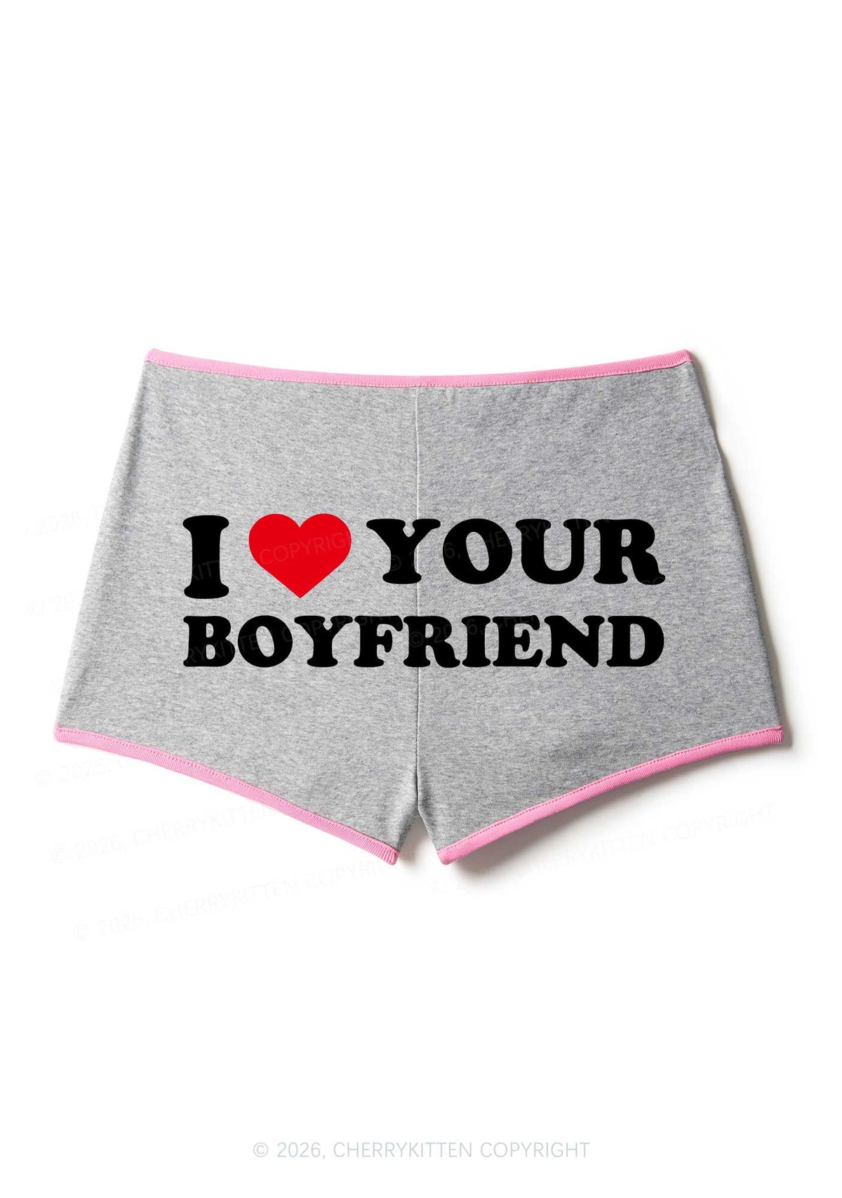I Love Your BF Valentine's Day Y2K Booty Shorts Cherrykitten
