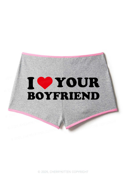 I Love Your BF Valentine's Day Y2K Booty Shorts Cherrykitten