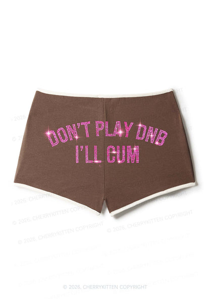 Rhinestone Dont Play DNB Y2K Booty Shorts Cherrykitten