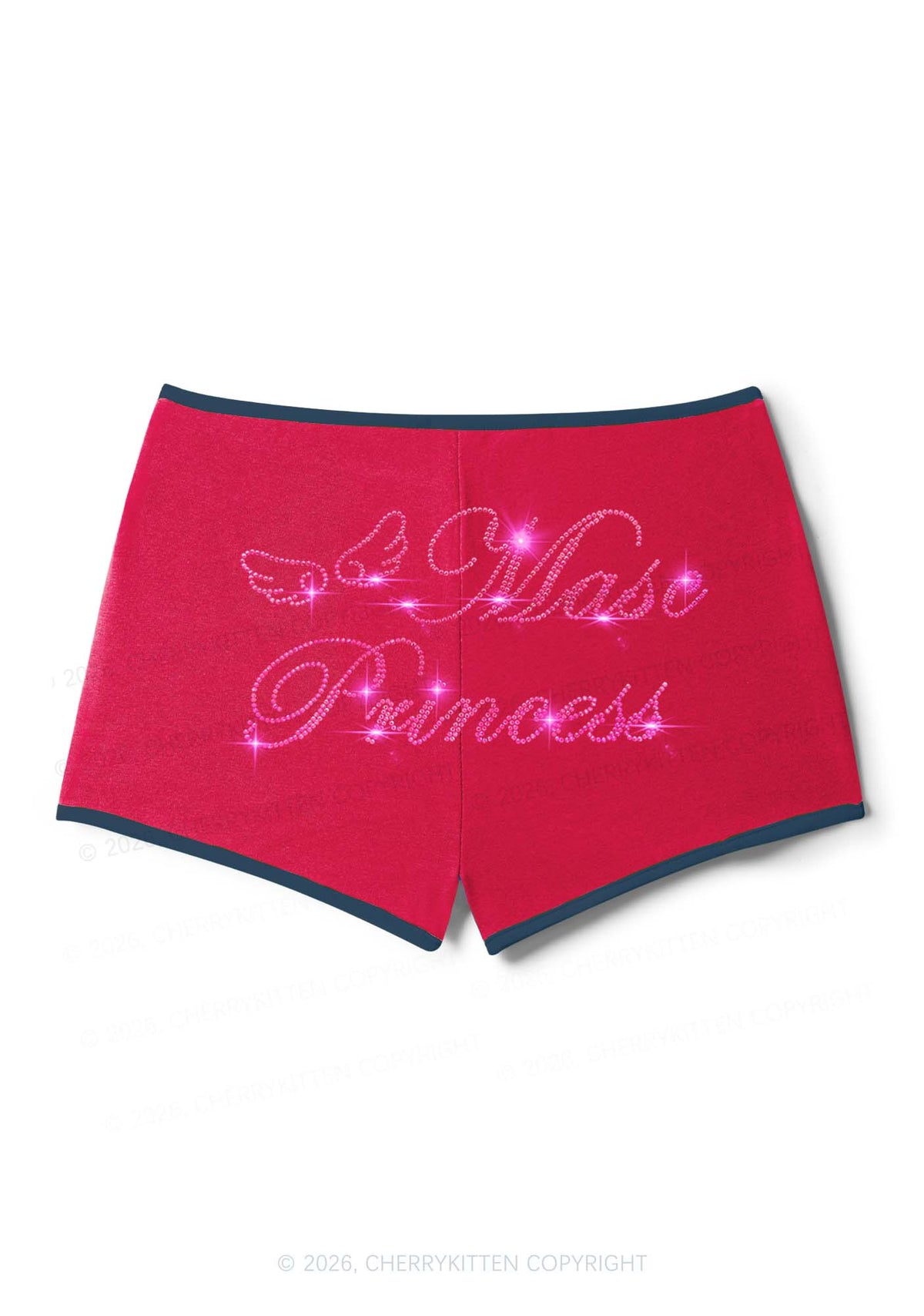 Rhinestone Masc Princess Pride Y2K Booty Shorts Cherrykitten
