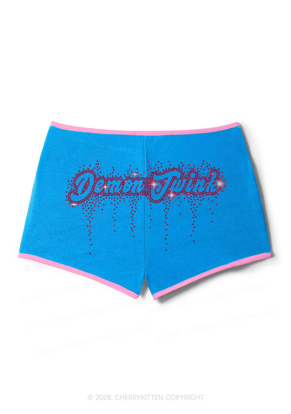 Rhinestone Demon Twink Pride Y2K Booty Shorts Cherrykitten