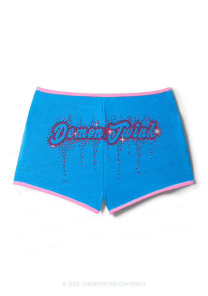 Rhinestone Demon Twink Pride Y2K Booty Shorts Cherrykitten