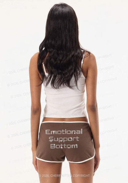 Rhinestone Emotional Support Bottom Pride Y2K Booty Shorts Cherrykitten