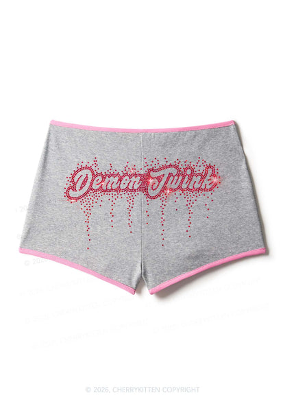 Rhinestone Demon Twink Pride Y2K Booty Shorts Cherrykitten