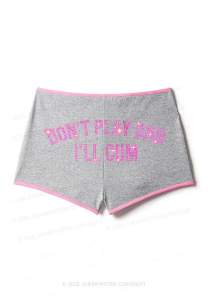Rhinestone Dont Play DNB Y2K Booty Shorts Cherrykitten