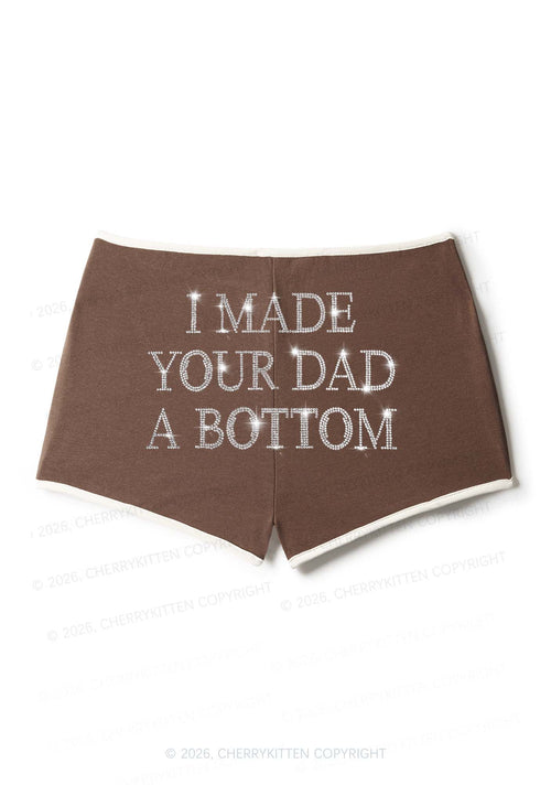 Rhinestone Made Your Dad A Bottom Pride Y2K Booty Shorts Cherrykitten