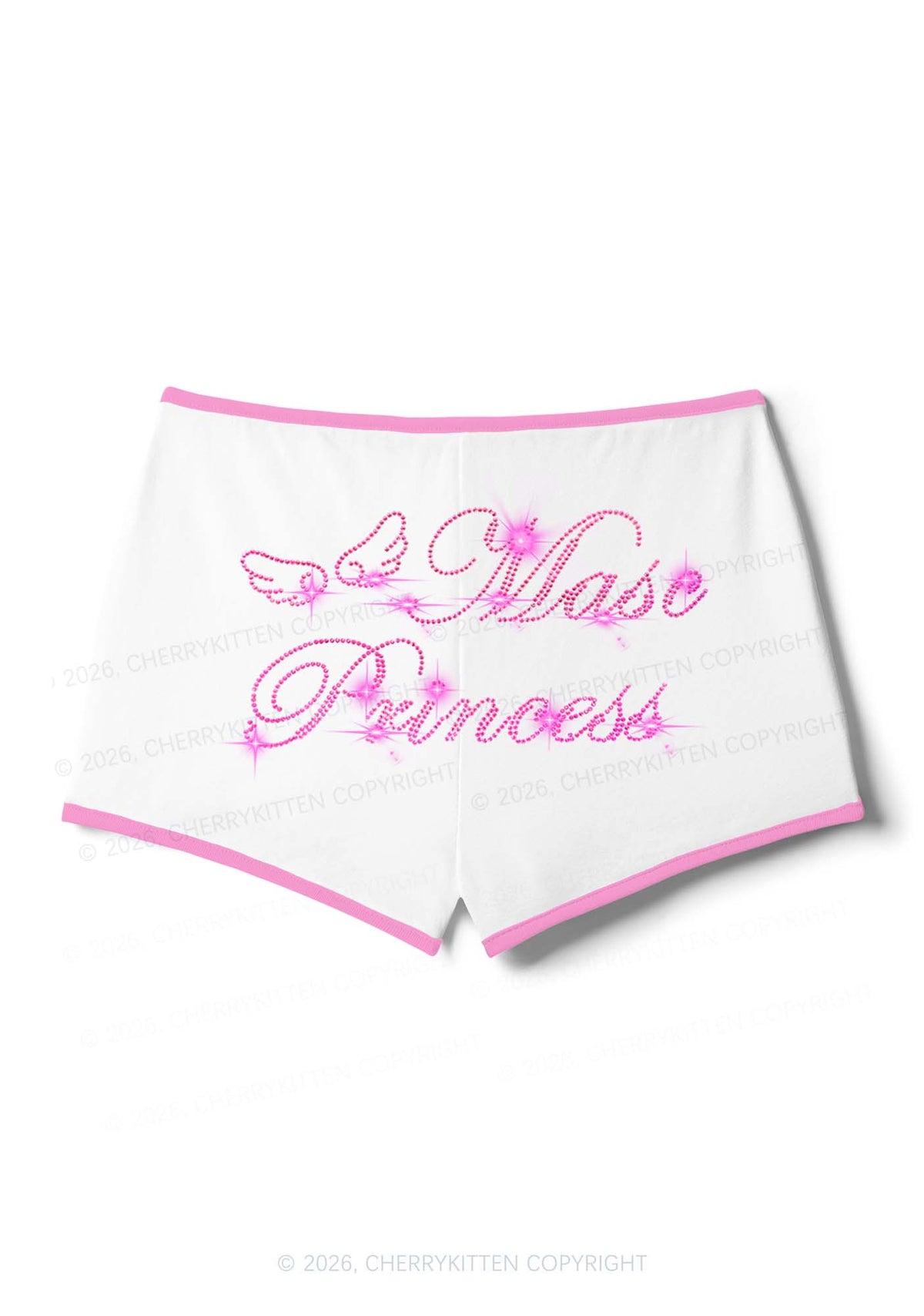 Rhinestone Masc Princess Pride Y2K Booty Shorts Cherrykitten