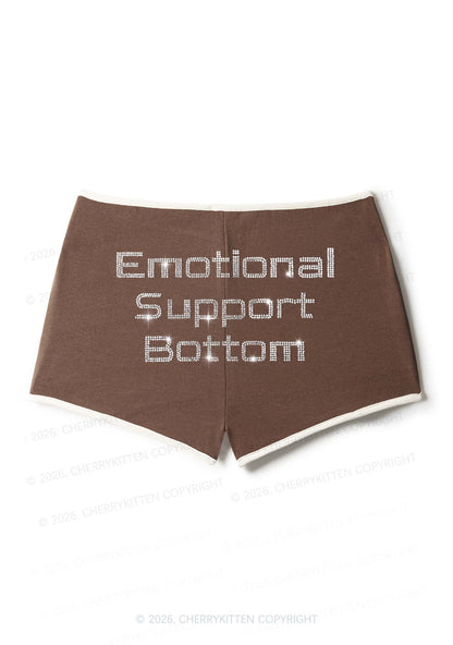 Rhinestone Emotional Support Bottom Pride Y2K Booty Shorts Cherrykitten