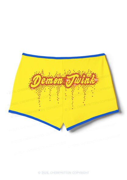 Rhinestone Demon Twink Pride Y2K Booty Shorts Cherrykitten