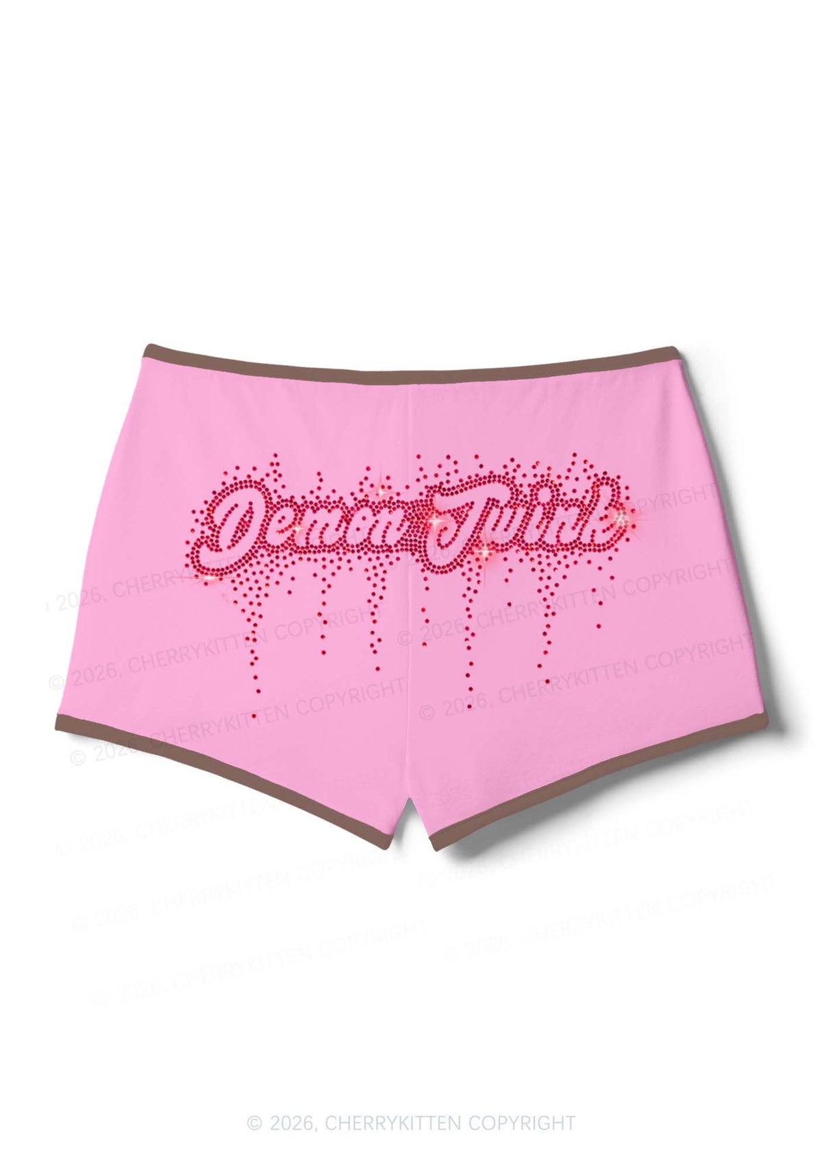 Rhinestone Demon Twink Pride Y2K Booty Shorts Cherrykitten