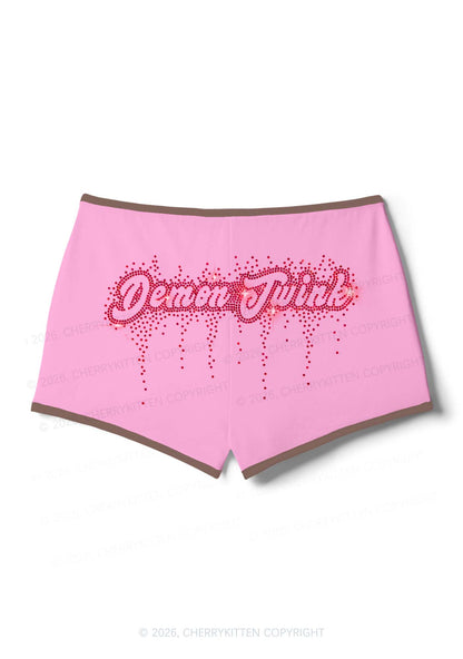 Rhinestone Demon Twink Pride Y2K Booty Shorts Cherrykitten