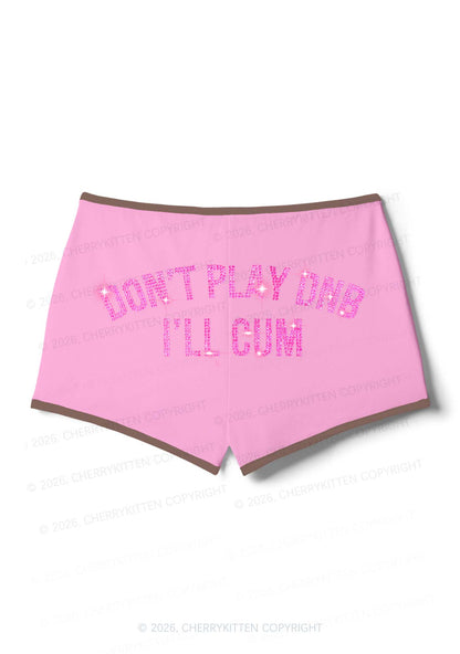 Rhinestone Dont Play DNB Y2K Booty Shorts Cherrykitten