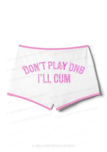 Rhinestone Dont Play DNB Y2K Booty Shorts Cherrykitten
