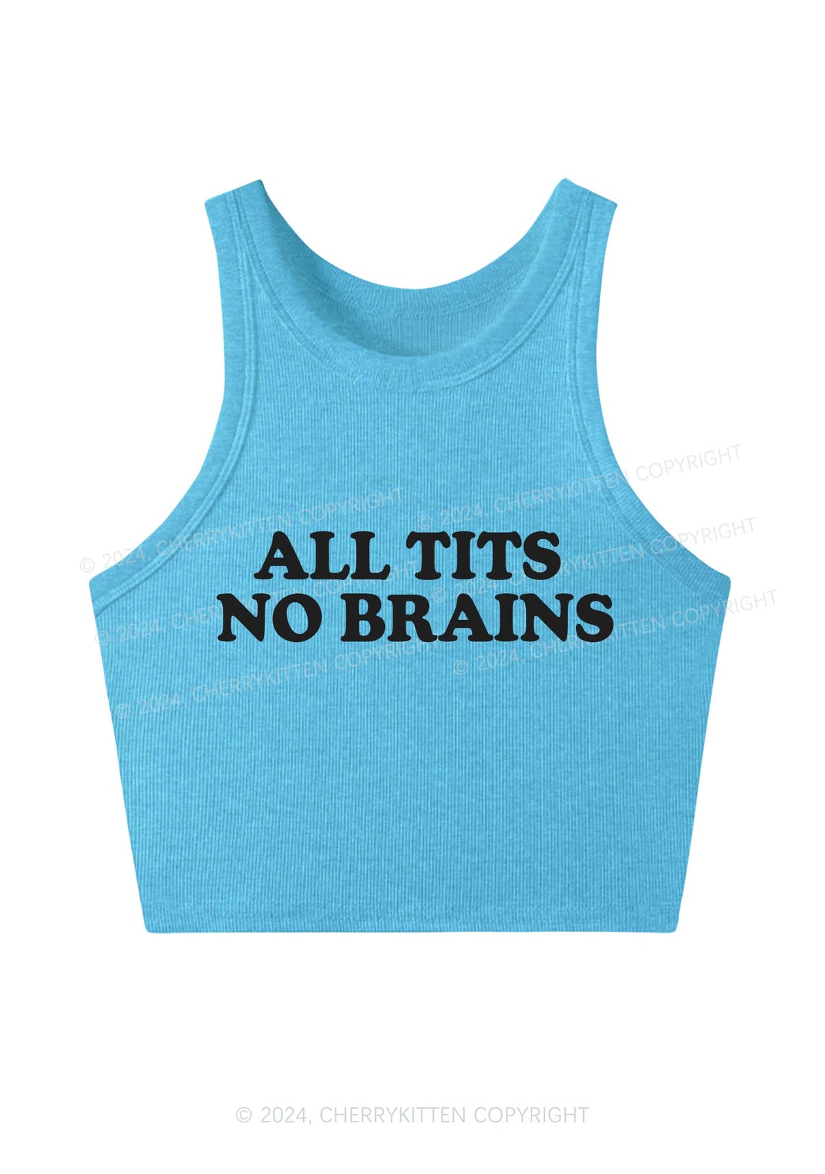 All Txts No Brains Y2K Crop Tank Top Cherrykitten