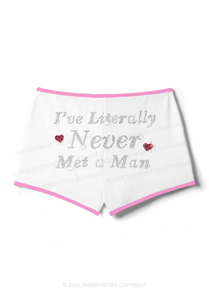 Rhinestone Never Met A Man Pride Y2K Booty Shorts Cherrykitten