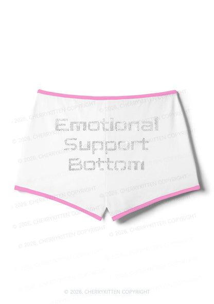 Rhinestone Emotional Support Bottom Pride Y2K Booty Shorts Cherrykitten