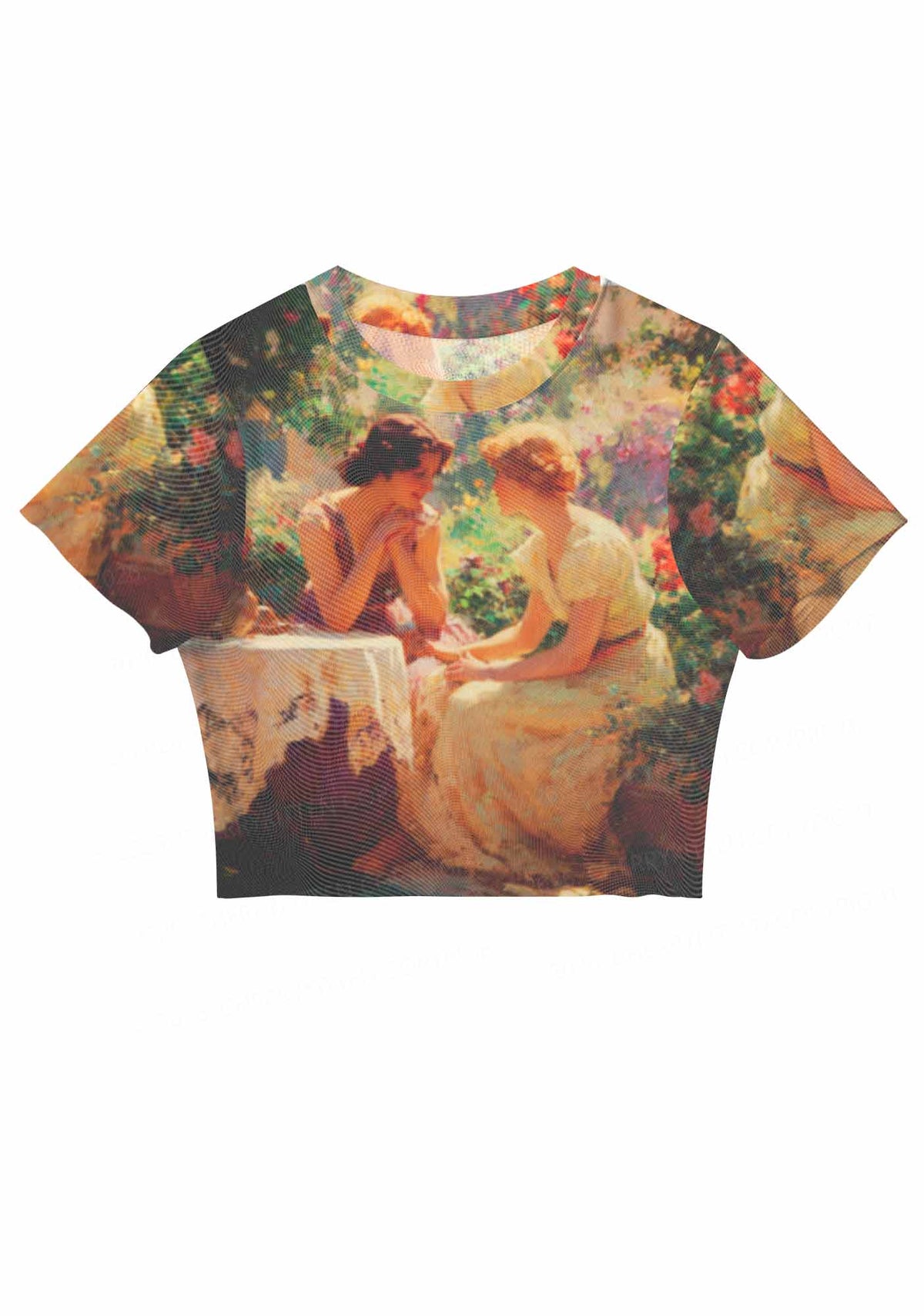 Garden Chat Pride Y2K Mesh Crop Top Cherrykitten