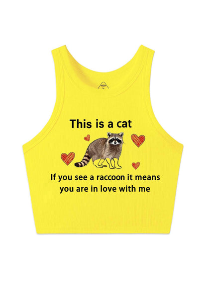 If You See A Raccoon Y2K Crop Tank Top Cherrykitten